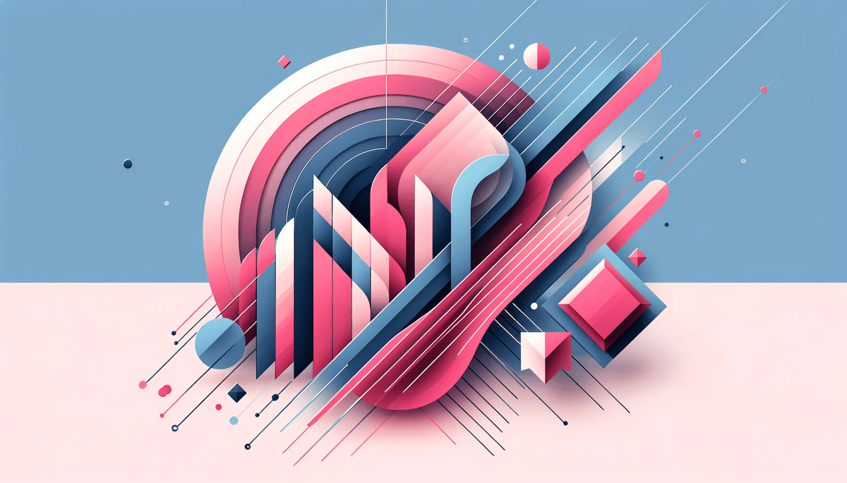 A contemporary, abstract illustration representing a marketing strategy theme. The image features geometric shapes with clean lines, embodying minimal