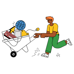 web development _ online, website, internet, www, keyboard, mouse, wheelbarrow@2x